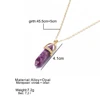 Hot sale Hexagonal Column Quartz Necklaces Pendants Fashion Natural Stone Bullet Pink Crystal Pendant Necklace For Women Jewelry ► Photo 3/6