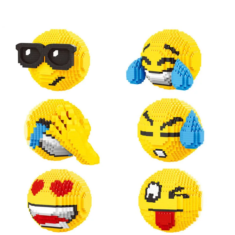 

Mini Brick Balody 2019 Face Emoji Block 3D DIY cartoon small particle Building Toy For Children