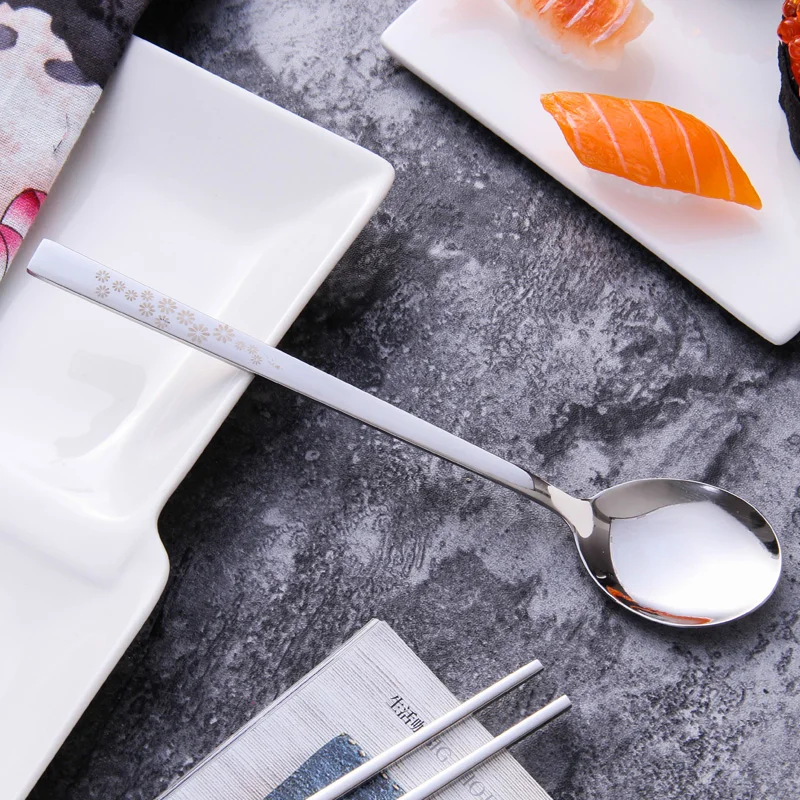 CHANOVEL 2 PCS/SET 304 Stainless Steel Set Korean Chop sticks and ladle Scoop Table ware Sets Kids Dinnerware Set with gift bag CHANOVEL 2 PCS/SET 304 Stainless Steel Set Korean Chop sticks and ladle Scoop Table ware Sets Kids Dinnerware Set with gift bag