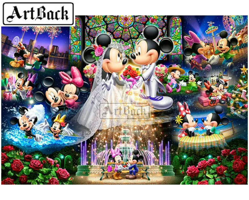 

New cartoon 5d diy diamond painting Mickey Mouse wedding full square drill 3d diamond embroidery for home decoration