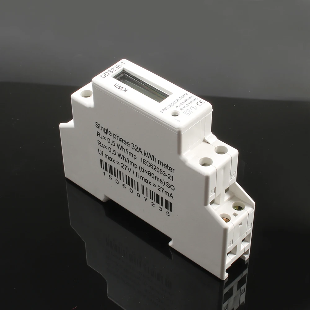 Умный дом DDS238 1 LCD 5 (32) 230VAC 50 Гц одна фаза полюс din рейка киловатт час кВт ч счетчик