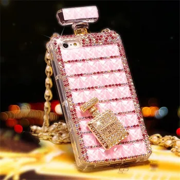 

Bling Diamond Perfume Bottle DIY Rhinestone Phone Case with Chain for iPhone 6 6plus 7 8plus X XR Xs Max Samsung S8 S9 S10 S10e