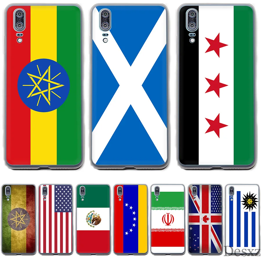 

Phone Case Flag Of Uk USA Venezuela Ethiopia Bosnia Uruguay Iran Syria For Huawei Mate 10 20 Pro Lite Nova 3 3i Y6 Prime 2018