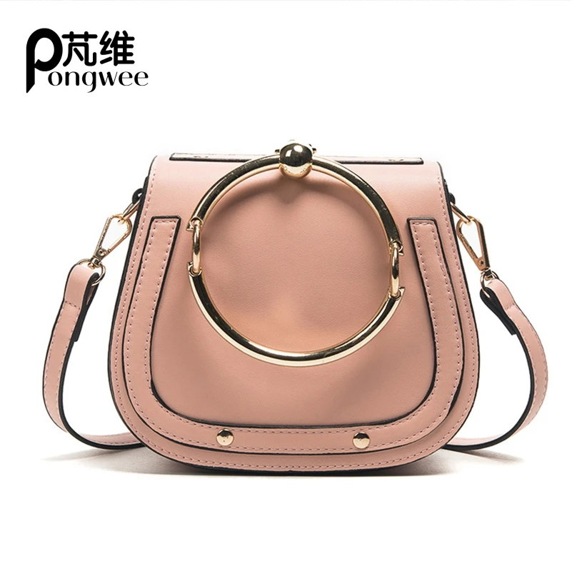 

PONGWEE 2017 New Tide Messenger Bag Korean Version Of The Wild Saddle Bag Round Handbag Shoulder Bags