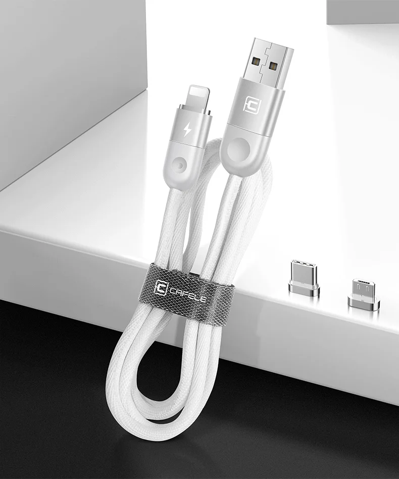 CAFELE usb зарядный кабель для iPhone Micro type C USB кабель для samsung huawei Xiaomi передачи данных Магнитный кабель светодиодный светильник