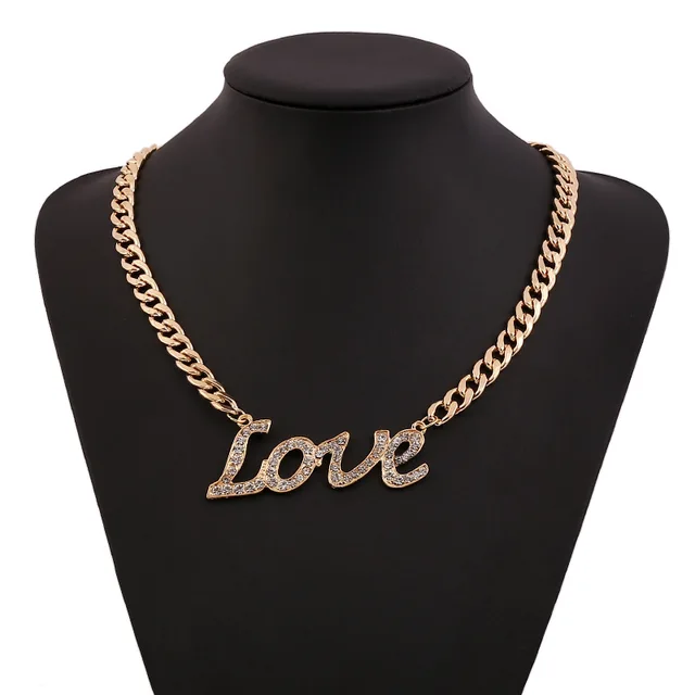 8 Designs Hip Hop Swag Solid Chunky Gold Chain Necklace Initial Letters