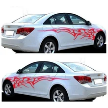 1 Pair Fire Flame Car Stickers and Decals Whole Body Car Vinyl 2.2m Washable Auto Styling Car Accessories 3 Colors small fire cloud figure car stickers multi color 10 pair pack