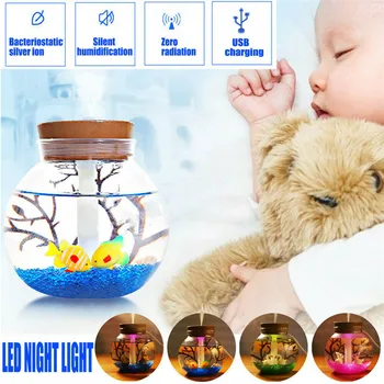 

DIY Mini Landscape Display Air Humidifier Diffuser Purifier Aroma Room Silent Nebulizer LED Lamp Night Light USB Charge