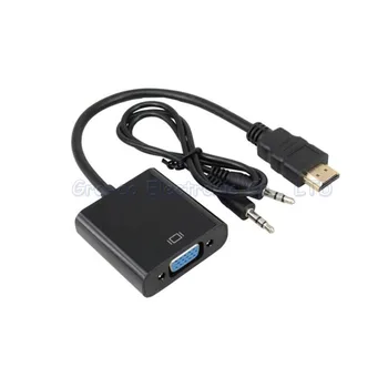 

5PCS HDMI TO VGA ADAPTER CABLE HDMI to VGA conversion cable Support 1080P with audio