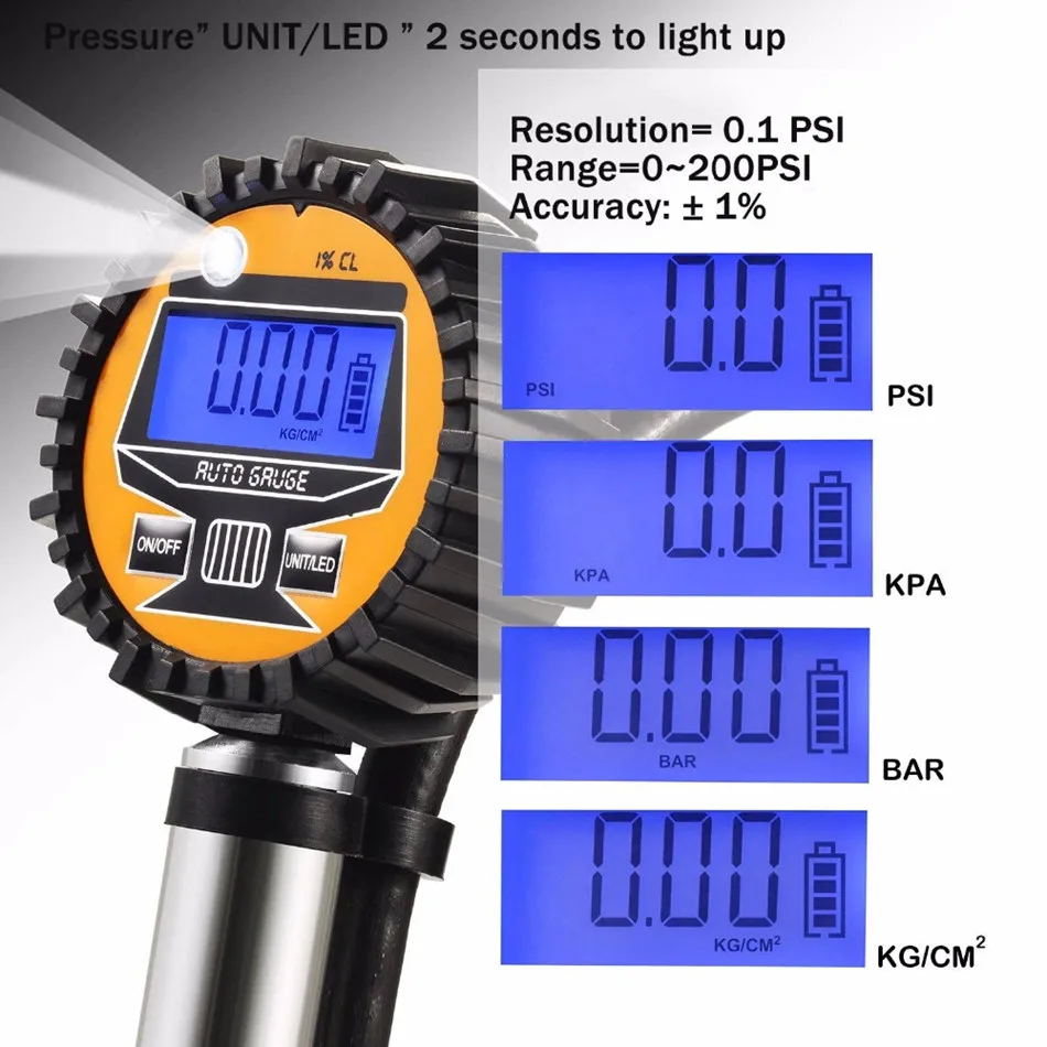 Поставка электронный цифровой манометр в шинах со светодиодной подсветкой тыловая подсветка Monitorin