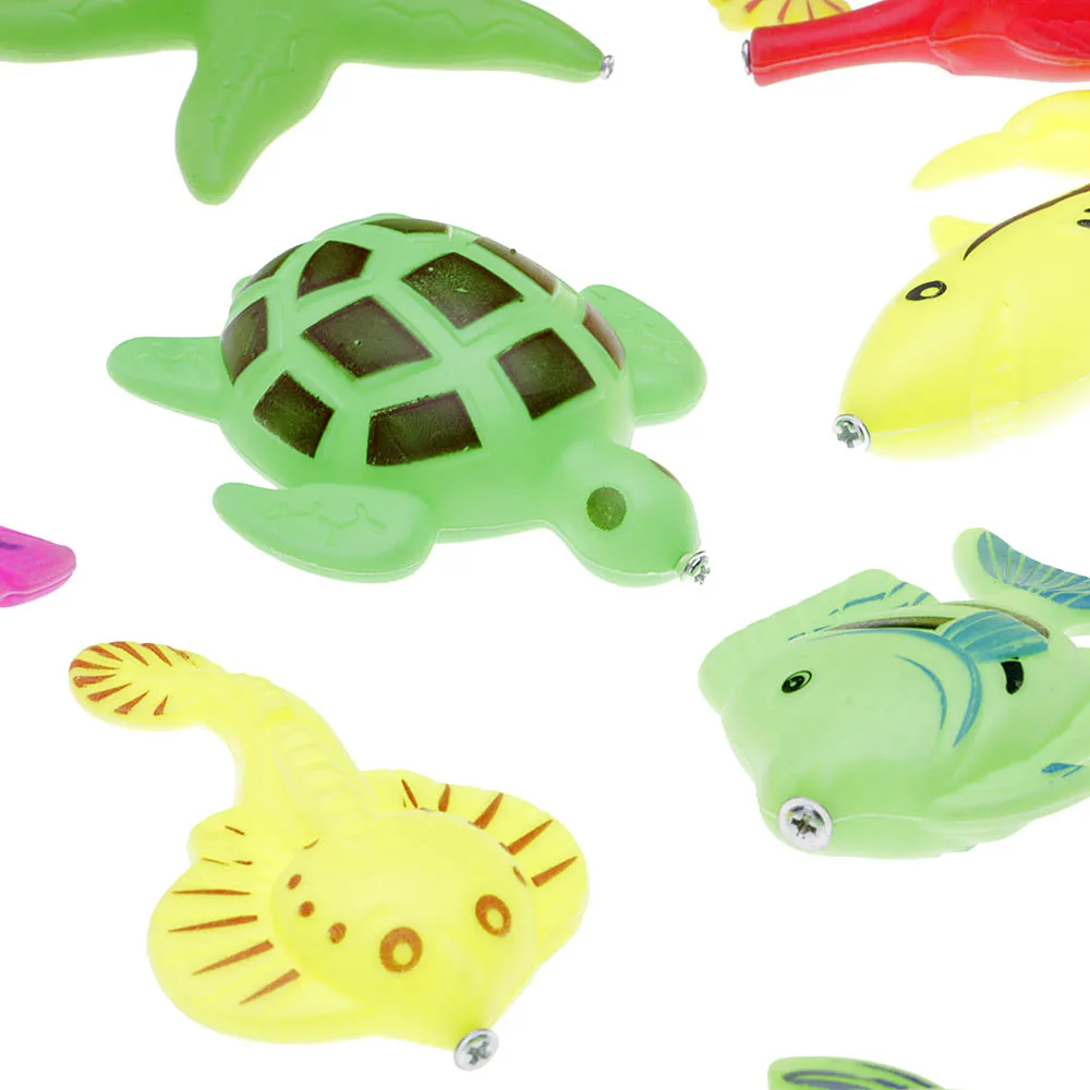 

3pc 6-9 CM Plastic Magnetic Floating Fish Toy Outdoor Funny Fishing Tool for Kid Random Delivery