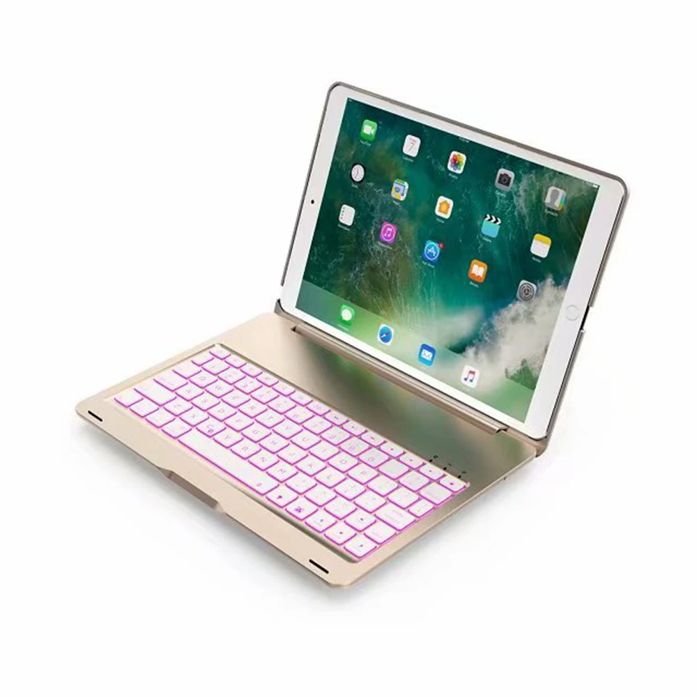 Беспроводная Bluetooth клавиатура складная 7 цветов с подсветкой флип чехол для Apple iPad Air 3 Pro 10,5 A1701 A1709
