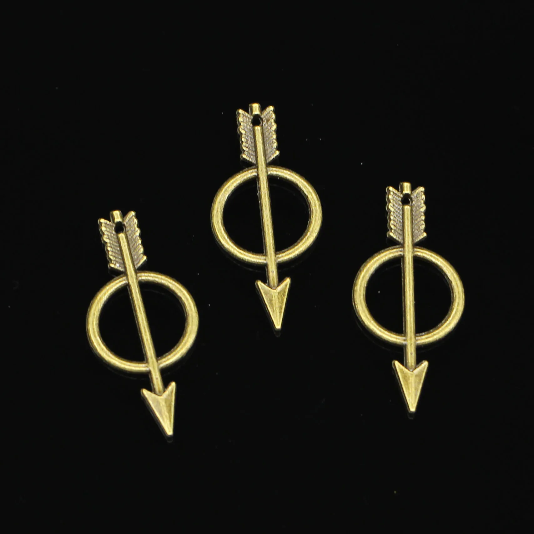 

35pcs Charms arrow circle Antique Bronze Plated Pendants Fit Jewelry Making Findings Accessories 29mm