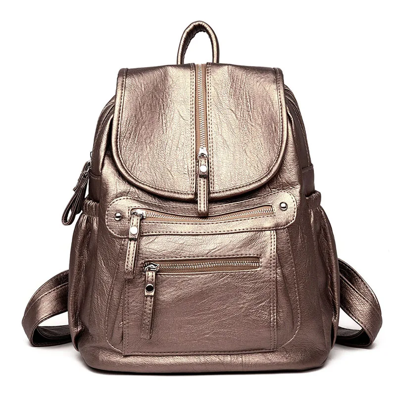  2018 Women Backpack high quality Leather Fashion school Backpacks Female Feminine Casual Large Capa - 32971703940