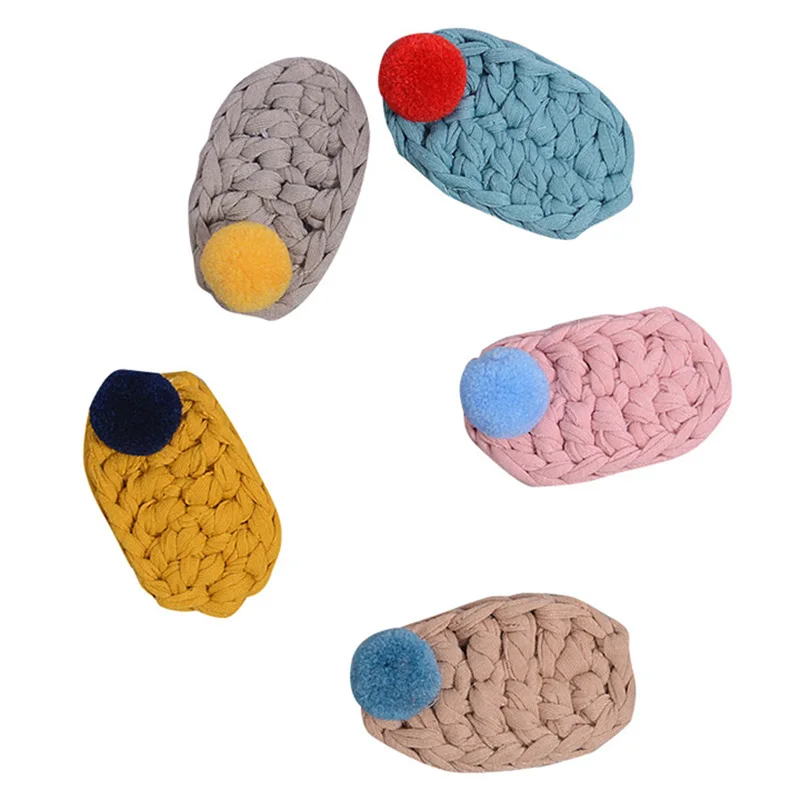 Новые Девушки Шерсть Тканые шпилька BB клип hairball банты на голову модные корейские