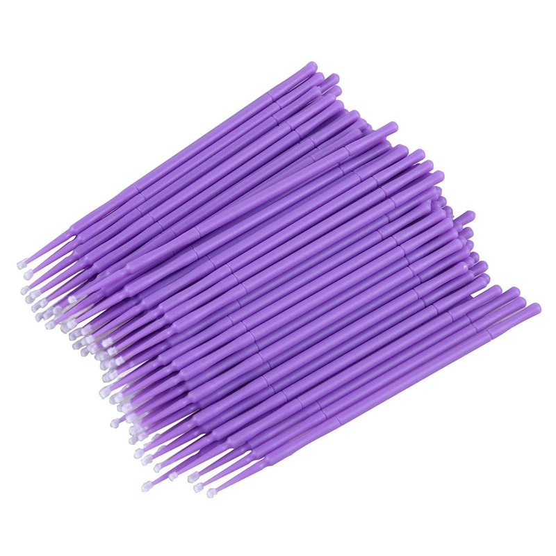 100pcs Plastic Handle Microbrush Disposable Extension Eyelash Mascara Applicator for Lash Brush Tool