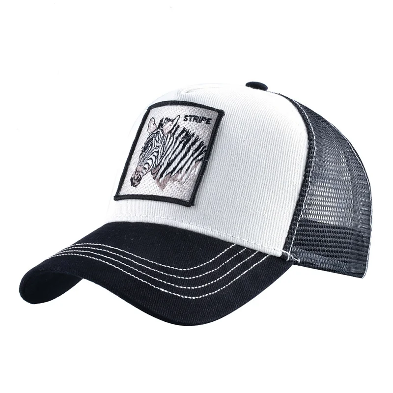 Summer Men Women Animals Horse Embroidery Baseball Caps Snapback Hip Hop Hat Breathable Mesh Sun Gorras Unisex Streetwear Bone|Men