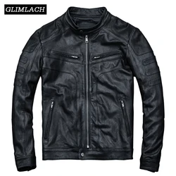 Men Vintage Slim Motorcycle Jackets Luxury Genuine Sheepskin Real Leather Biker Jacket 2019 Autumn Casual Short Outerwear Mens Men Vintage Slim Motorcycle Jackets Luxury Genuine Sheepskin Real Leather Biker Jacket 2019 Autumn Casual Short Outerwear Mens