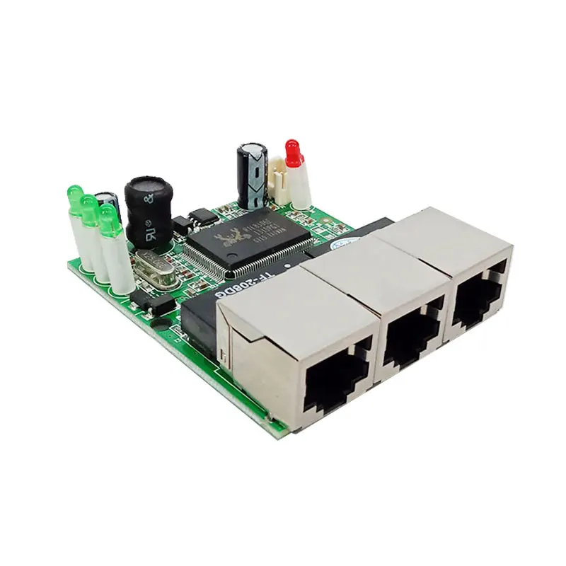 Модуль pcba мини 3 плата с портами Ethernet 10/100 Мбит/с rj45 сетевой узел печатной платы для интеграции системы завод(разработанно специально для заказчика)/поо(производство оригинального