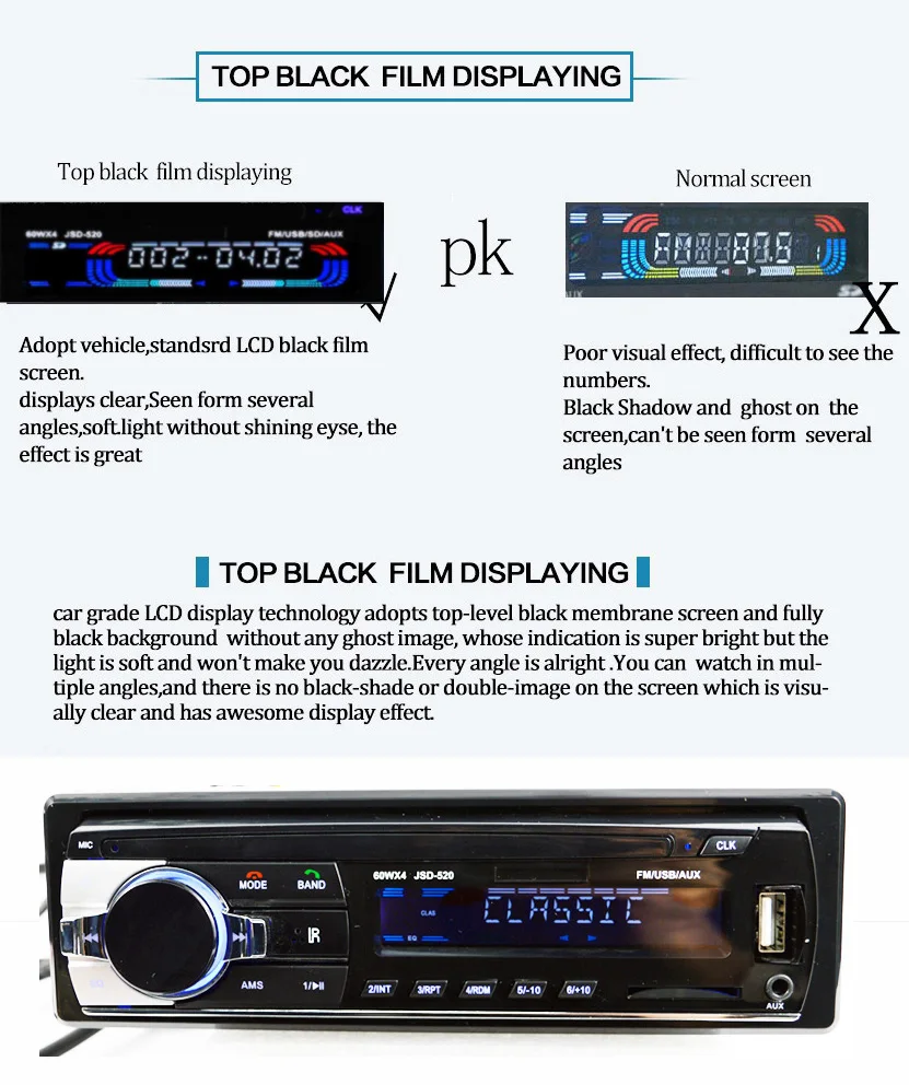 Автомагнитола 12 в Bluetooth V2.0 JSD520 автомобильный стерео In-dash 1 Din FM Aux вход приемник SD USB MP3 MMC WMA ISO разъем XNC