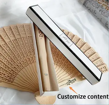 

50 Pcs/ Lot Custom Personalized Name And Date Elegant Folding Silk Fabric Hand Fan(fan +Customized+fan box)