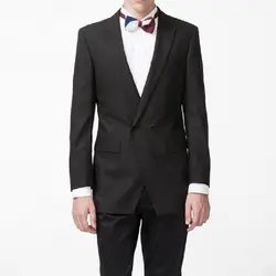 2017 черный мужской свадебный костюм для мужчин мужской костюм homme Slim Fit Свадебный костюм фрак пиджак + брюки на заказ