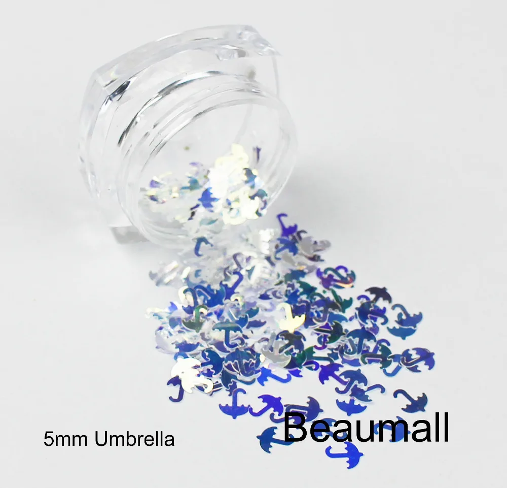 Мышь/алмаз/снежинка/зонтик формы акриловые блестки, синие цвета сияющие ломтики 3D ногтей художественные блестки пайетки
