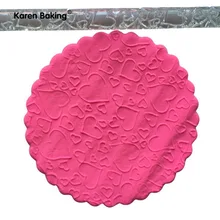 Узором из сердечек; тиснение Пластик Скалка декоративная кондитерский шприц для украшения изделий Инструменты для торта A353