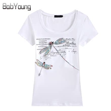 BabYoung Summer Tops Women’S T-Shirt Fashion Style Handmade Dragonfly Pattern Femme Tees T Shirt Female Camisetas Mujer 4XL