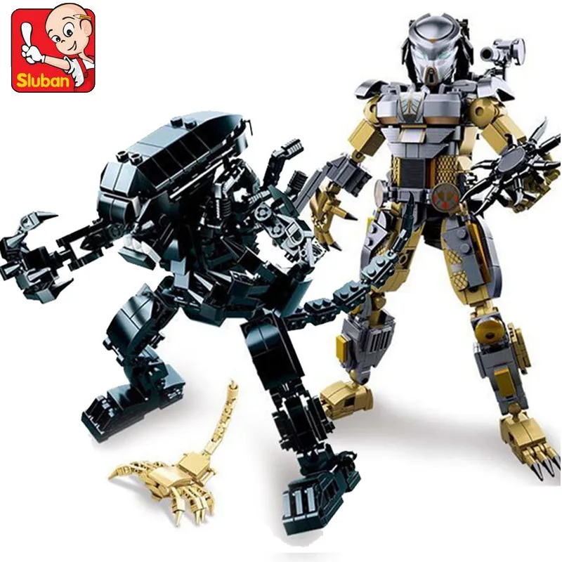 

ALIEN VS PREDATOR Robot Movie War Figures Building Blocks Sets Starwars LegoINGLs Creator Bricks Educational Toys for Children