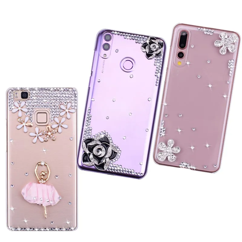 

for Huawei P Smart 2019 Luxury Crystal Diamond Rhinestone Phone Cover Case for Huawei P30 pro p20 lite honor V20 VIEW 20 MATE 20
