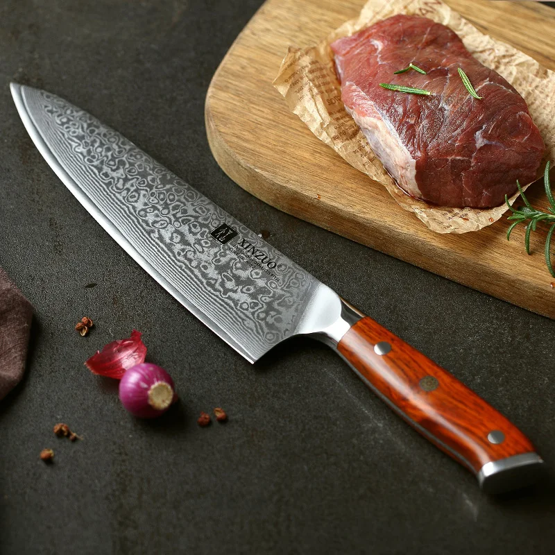  XINZUO 2 PCS Kitchen Chef Knife Set Damascus Steel Chef Cutter Utility Knives Stainless Steel Kitch - 32961421504