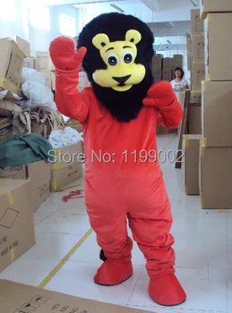 

Hot sale cartoon red lion Mascot Costume Adult Character Costume optional giving mini fan Halloween Free shipping