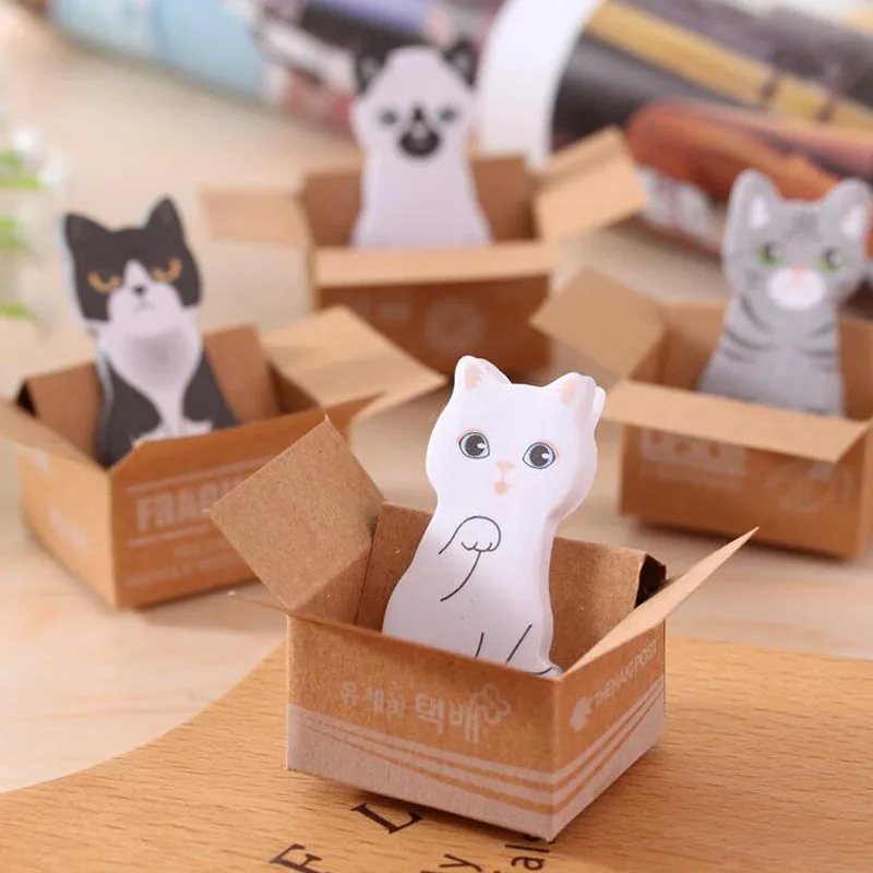 

1Pack hot sale Korean Mini Animal Kawaii Cat Friut Sticky Memo Pad Sticky Notes Bookmark School Stationery Papeleria