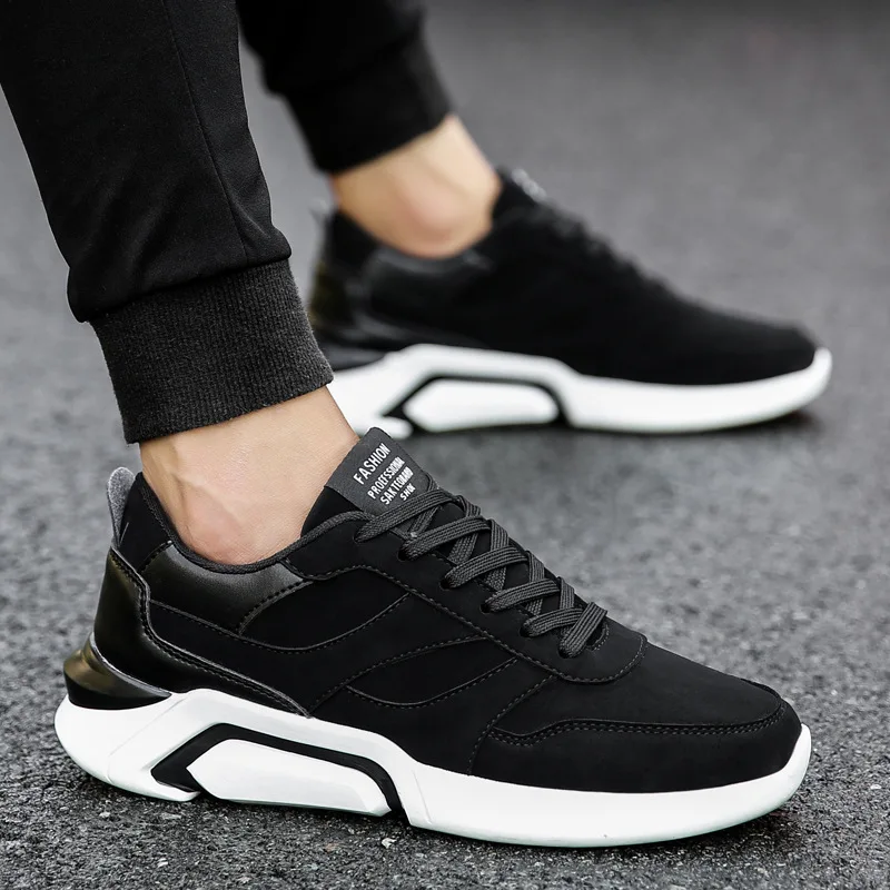 

Hot Sale Men Casual Sneakers Fashion Lace Up Men Shoes Leather Flat Flock Moccasins Men Casual Male Shoes