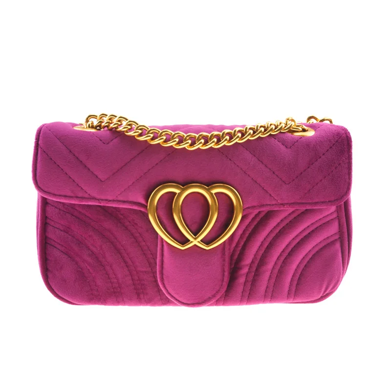 

Luxury Handbags Women Bags Designer Velour Purple Chain Flap Shoulder Bags Female Messenger Bag Girls Crossbody Bag Sac A Main