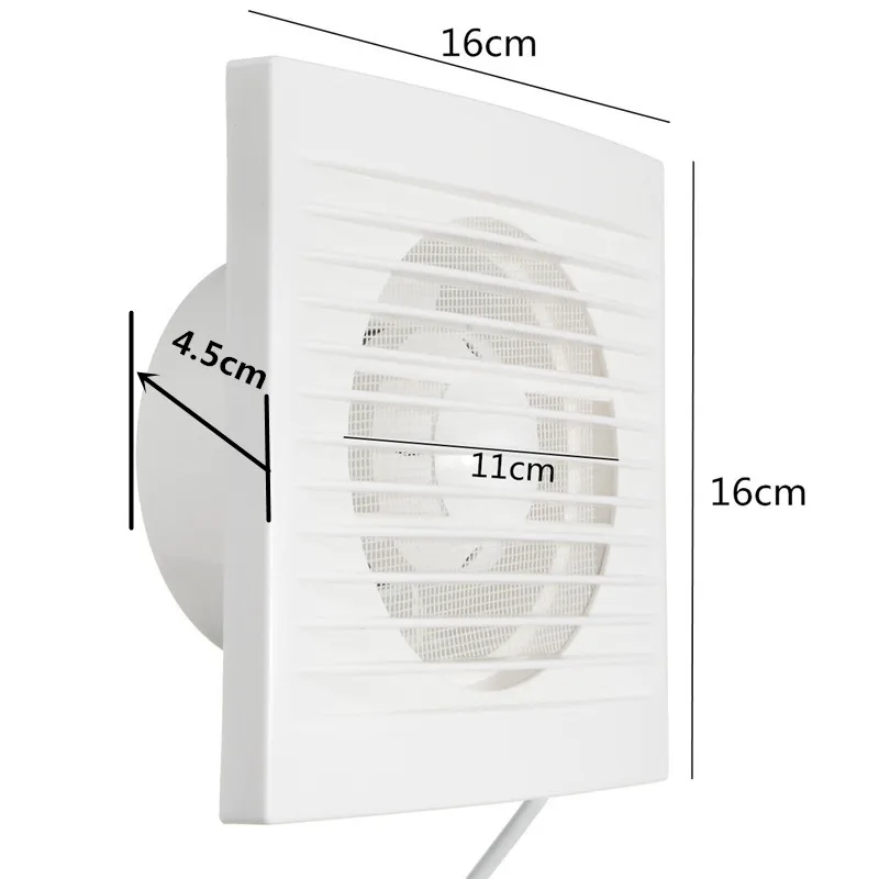 220V настенный белый Ventilador небольшой вентилятор вытяжка вытяжной вентилятор Туалет Ванная комната Кухня вентилятор отверстие Размеры 110x110 мм 40W