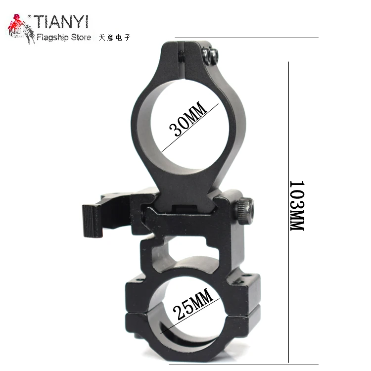 Flashlight Mount Holder QD Quick Release 30mm Ring Scope Mount 21mm