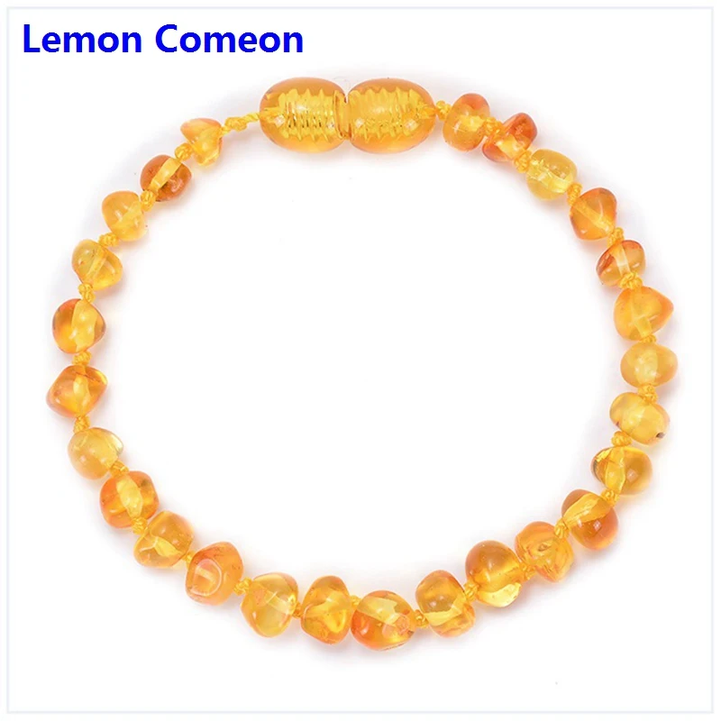 Lemon Comeon, 2 шт., Натуральный Янтарный детский прорезыватель, молярный браслет, прорезыватель, Янтарные Бусины, игрушка, чтобы отправить прорезыватель, сертификат для ребенка