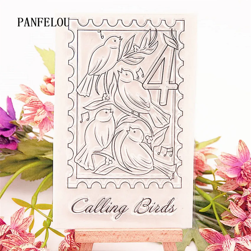 

PANFELOU Singing bird stamps Transparent Clear Silicone Stamp/Seal DIY scrapbooking/photo album Decorative clear stamp sheets