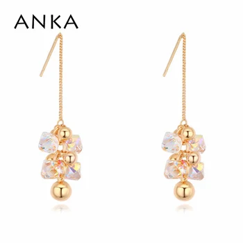

ANKA charm ball with crystal drop earring gold color tassel dangle earrings design for girls Crystals from Austria #123964