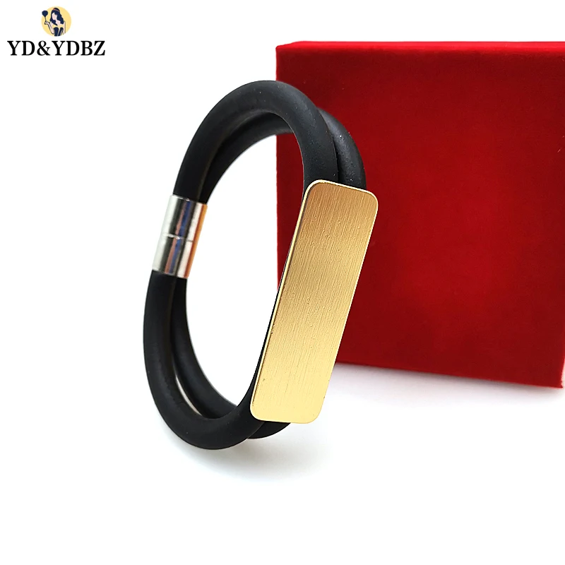 

YD&YDBZ 2019 Fashion New Rose Gold Bracelets Women's Jewelry Chains Handmade Two Chains Woman Or Men Charm Bracelets Punk Style