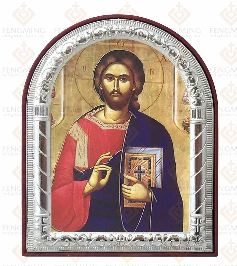 Может на заказ модные изделия из металла греческие ортодоксальные католические иконы Иисус Христос для продажи религиозные картины подарки на память настенное искусство