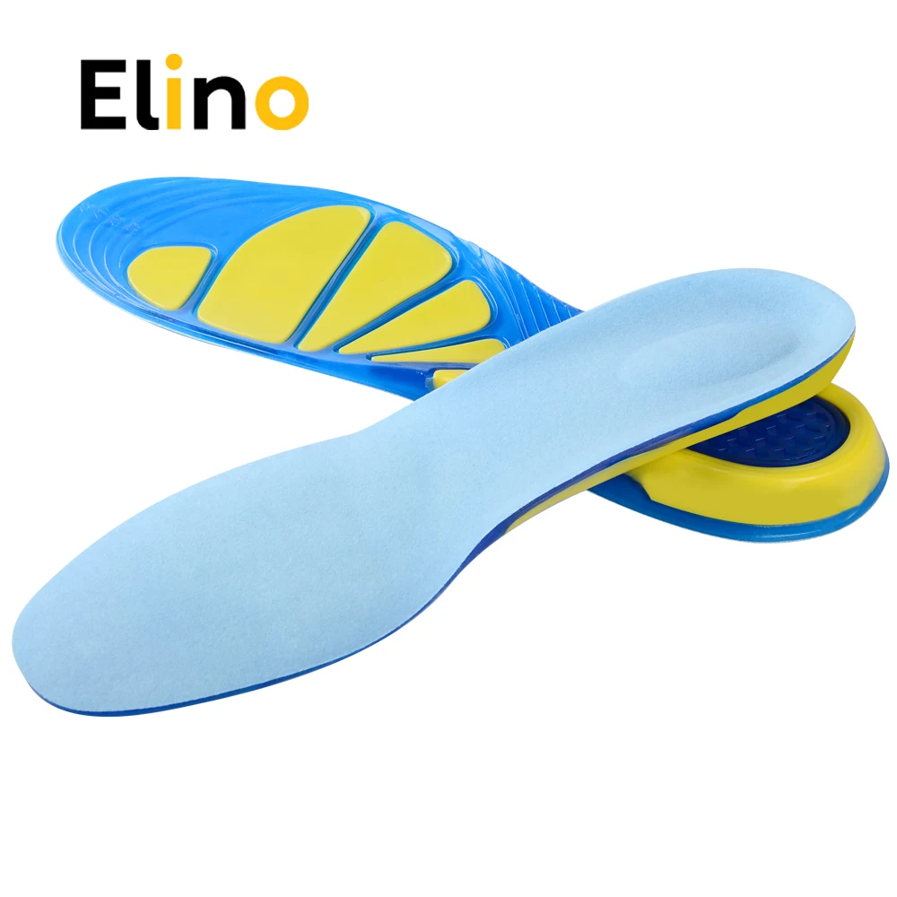 Силиконовые спортивные стельки Elino АМОРТИЗИРУЮЩИЕ НЕСКОЛЬЗЯЩИЕ для обуви