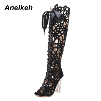 

Aneikeh 2018 Gladiator Women Sandals Ankle Strap Open Toe Shoes Lace Tassel Wedding Women Sandals Party Ladies Sandals Heels Red