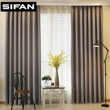 Solid Color Faux Linen Blackout Curtains for Living Room Modern Curtains for Bedroom Window Curtains kitchen