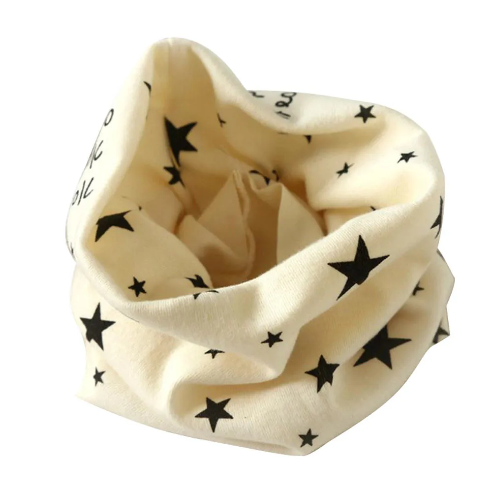 Трендовый осенне-зимний воротник детский Шарф хлопковый шарф с круглым вырезом шарф для детей с принтом Звезды# yo123