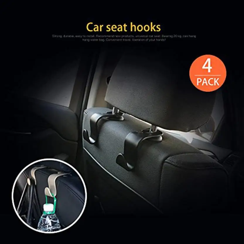 

New Arrival 4Pack Car Vehicle Back Seat Headrest Organizer Hanger Storage Hook for Groceries Bag Handbag m30