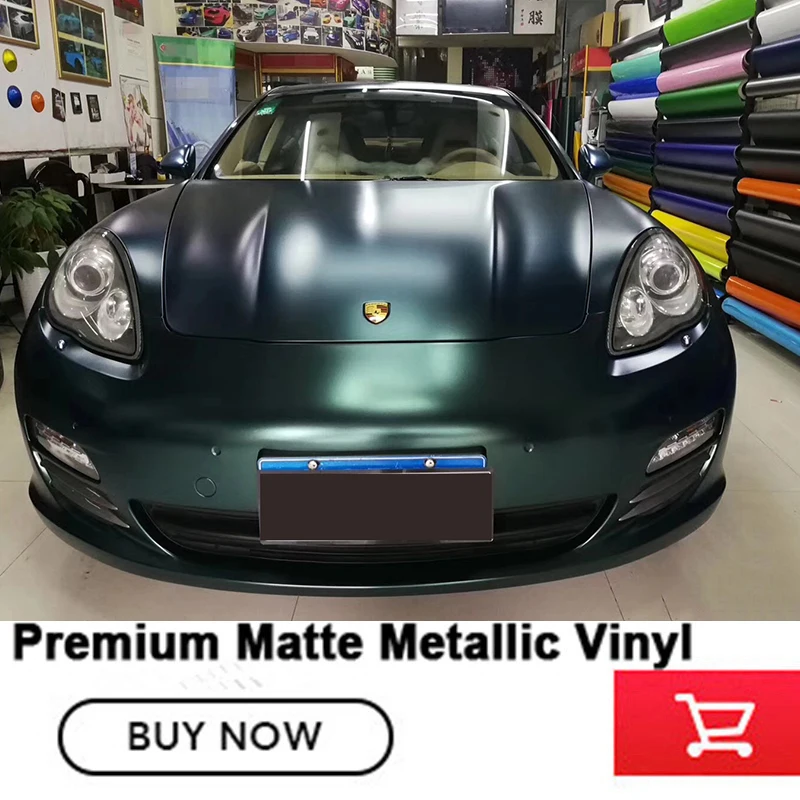 

premium matte metallic Vinyl wrap pearl Matte Metallic Vinyl Wraps stone green No glue residue German glue 1.52x20m/Roll