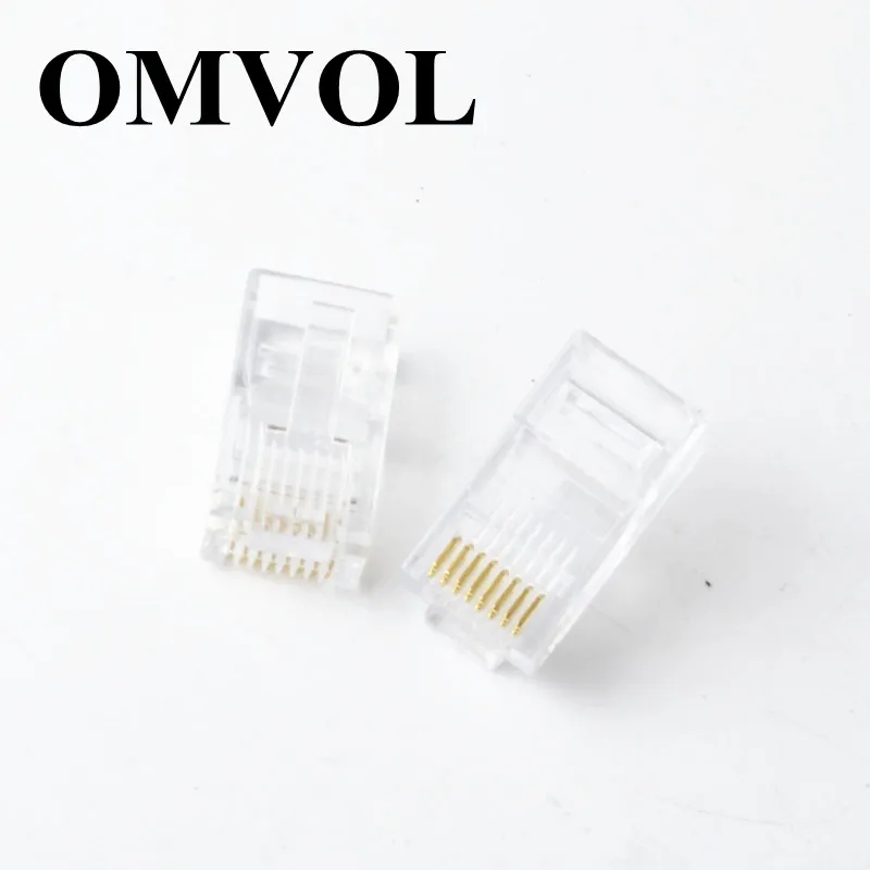 Латунные булавки! RJ45 8P8C модульный разъем Сетевые штекеры 8 Pin CAT5 сетевой